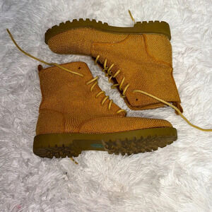 Lilliana Moto Boots Tan with little studs Lace up